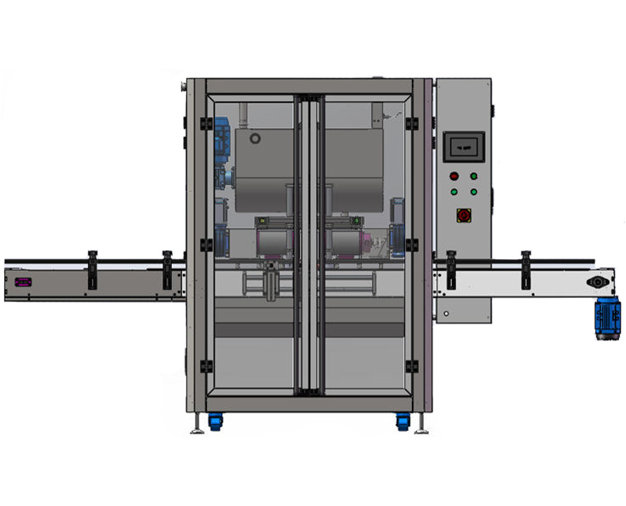 Máquina llenadora automática de bomba rotativa de doble cabezal para pastas, salsas, cremas y ghee.