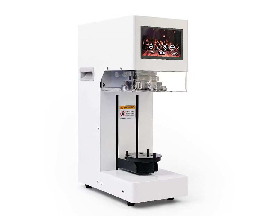 Máquina selladora de latas semiautomática con ajuste automático de altura, máquina selladora de latas de té con leche, equipo de sellado de latas de plástico