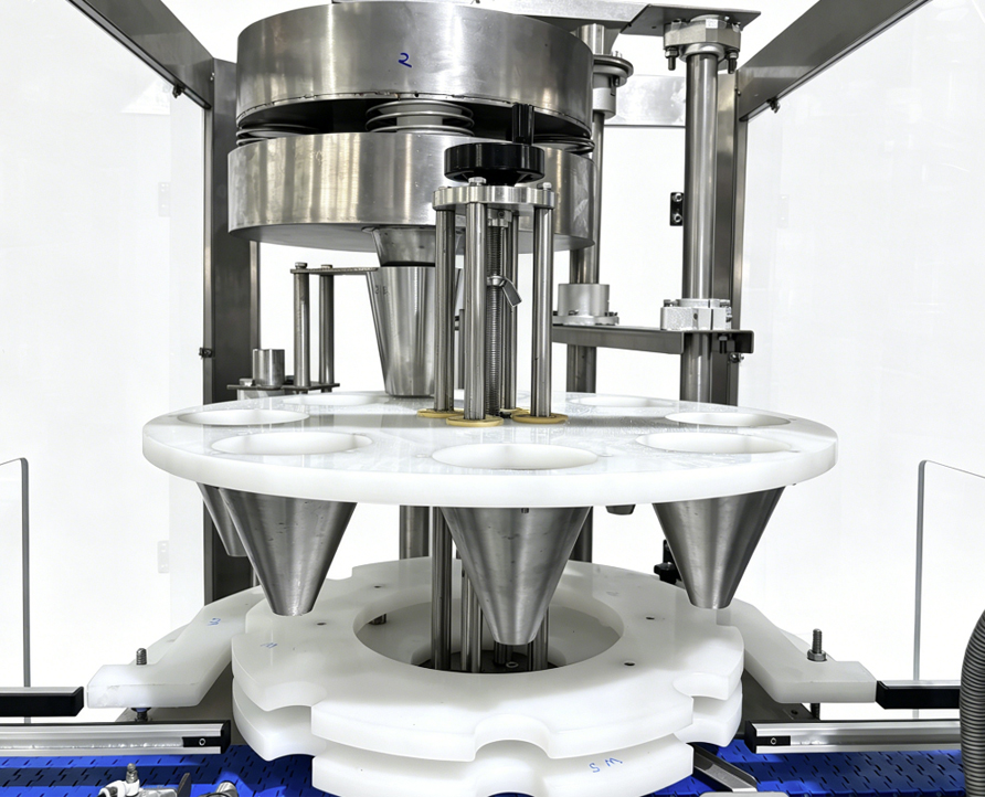 Máquina dosificadora de vasos medidores, máquina rotativa receptora de vasos medidores, máquina receptora cuantitativa de material granular de sal