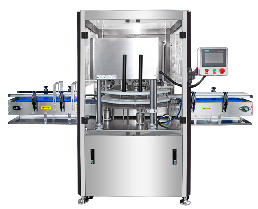 Máquina selladora de latas de doble cabezal totalmente automática con cubierta, con certificación CE. Máquina de sellado de latas de alta velocidad para latas de hojalata, frascos de plástico y latas de aluminio