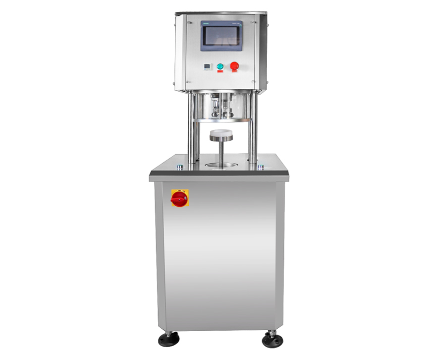 Máquina selladora al vacío semiautomática, máquina de sellado al vacío por presión negativa para latas de mariscos.